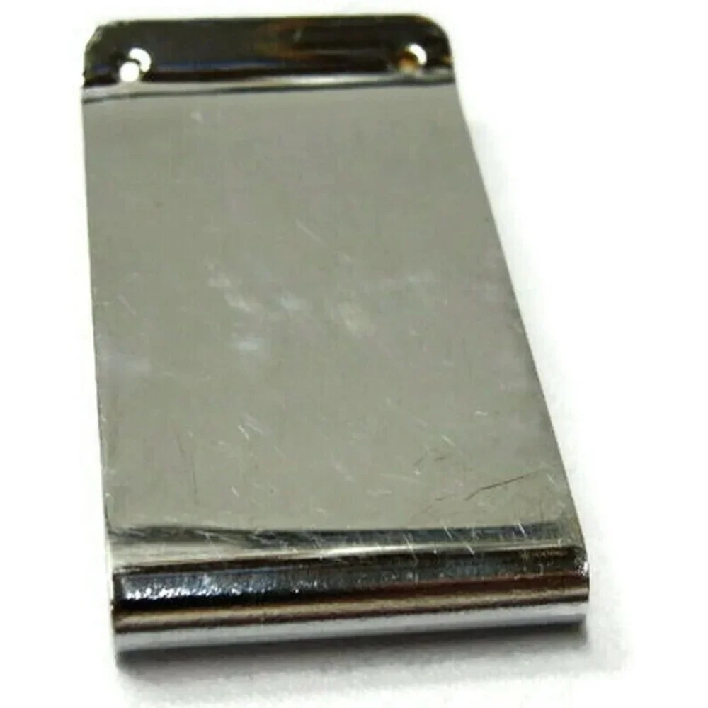 Money Clip Stainless Steel Black Leather Insert Credit Card Cash ID Holder